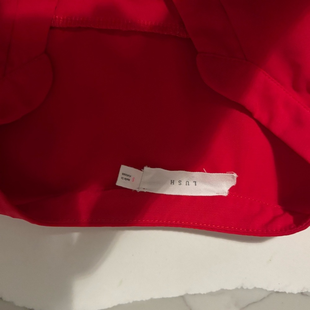 Lush Vibrant Red Mini Dress - Picture 3 of 3